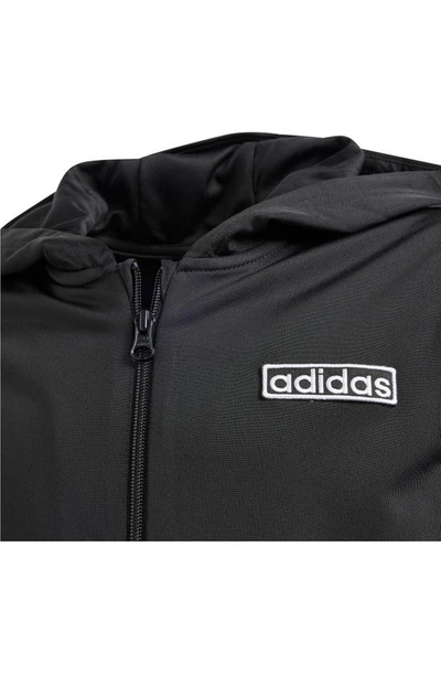 Shop Adidas Originals Kids' Adibreak Recycled Polyester Zip Hoodie In Black/ White