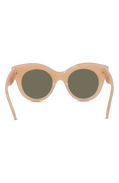 Shop Loewe Curvy 49mm Small Round Sunglasses In Shiny Pink / Brown