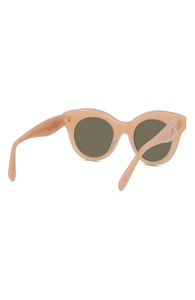 Shop Loewe Curvy 49mm Small Round Sunglasses In Shiny Pink / Brown