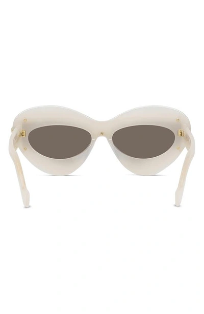 Shop Loewe Double Frame 67mm Oversize Cat Eye Sunglasses In Ivory / Brown