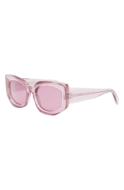 Shop Celine Butterfly 54mm Sunglasses In Shiny Pink / Violet