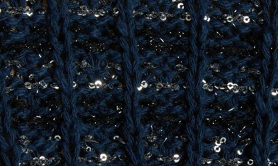 Shop Valentino Sequin Metallic Tweed Cardigan In Nero/ Navy