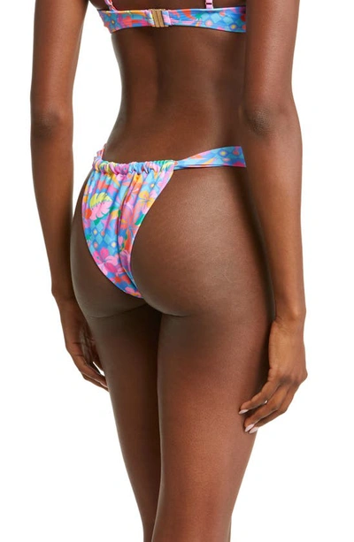 Shop Kulani Kinis Ruched Bikini Bottoms In Rio Rainbow