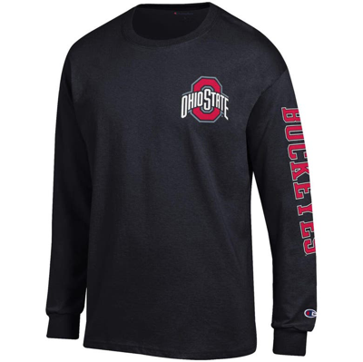 Shop Champion Black Ohio State Buckeyes Team Stack 3-hit Long Sleeve T-shirt