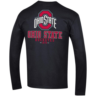 Shop Champion Black Ohio State Buckeyes Team Stack 3-hit Long Sleeve T-shirt