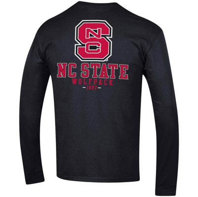 Shop Champion Black Nc State Wolfpack Team Stack Long Sleeve T-shirt