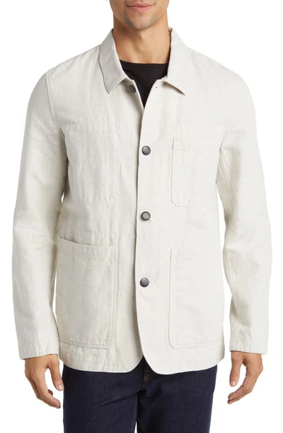 Shop Billy Reid Natchez Linen & Cotton Chore Coat In Natural