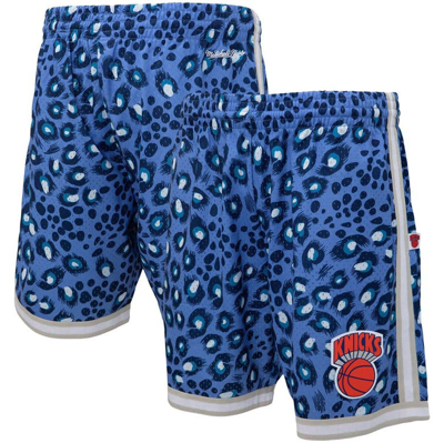 Shop Mitchell & Ness X Uninterrupted Blue/white New York Knicks Hardwood Classics Swingman Shorts