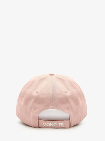 Shop Moncler Baseball Cap With Logo In Pink