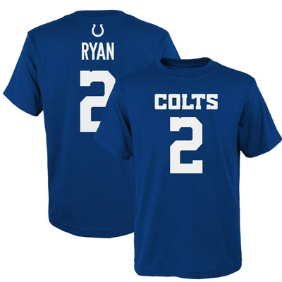 Shop Outerstuff Youth Matt Ryan Royal Indianapolis Colts Mainliner Player Name & Number T-shirt