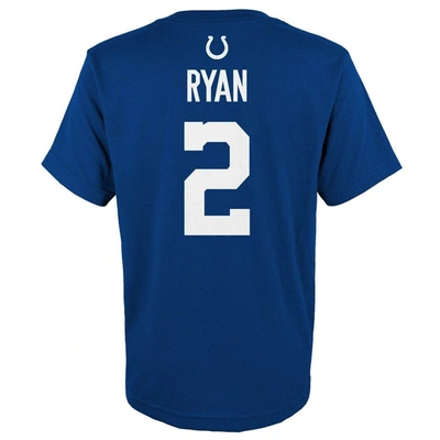 Shop Outerstuff Youth Matt Ryan Royal Indianapolis Colts Mainliner Player Name & Number T-shirt
