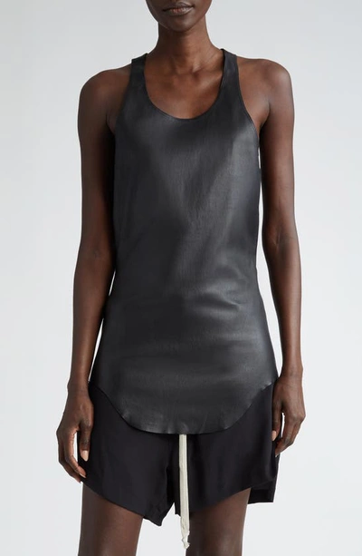 Shop Rick Owens Leather Tank In Black