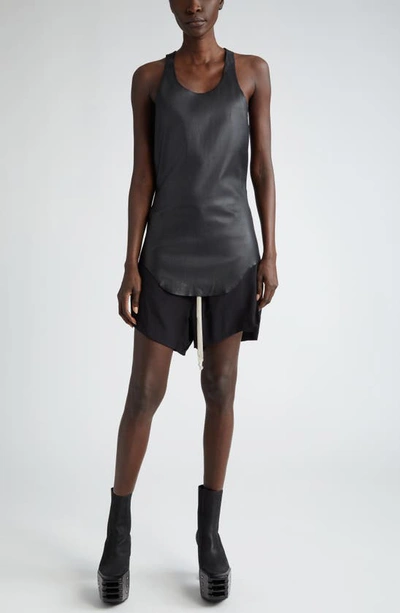 Shop Rick Owens Leather Tank In Black