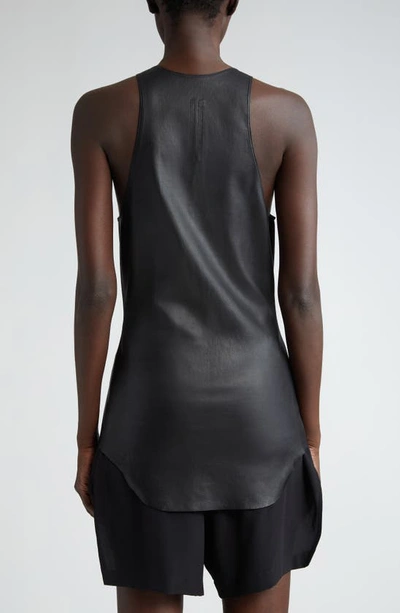 Rick Owens Leather Tank In Black