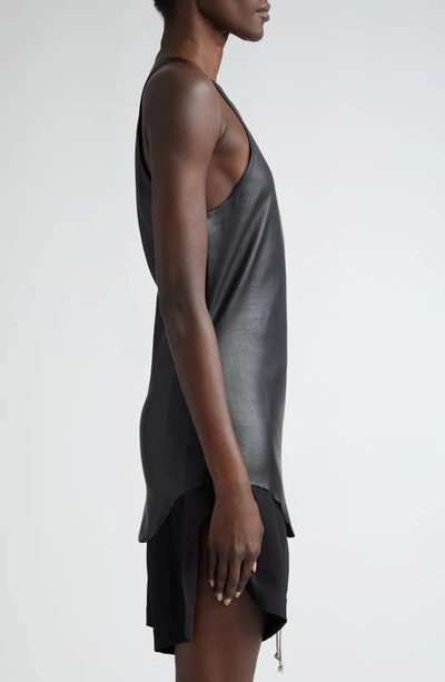 Rick Owens Leather Tank In Black