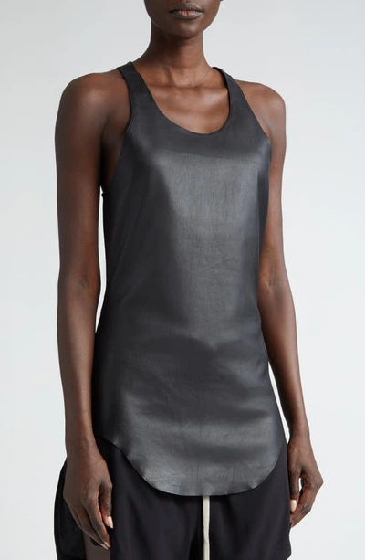 Shop Rick Owens Leather Tank In Black