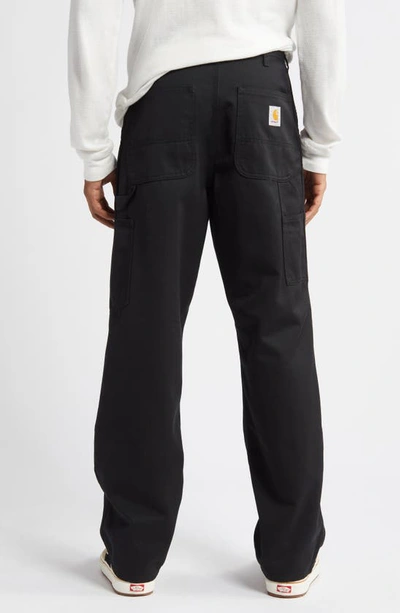 Shop Carhartt Double Knee Carpenter Pants In Black Rinsed