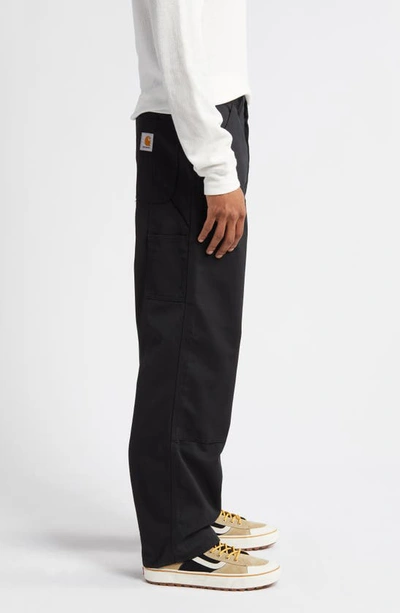 Shop Carhartt Work In Progress Double Knee Carpenter Pants In Black Rinsed