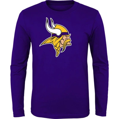 Shop Outerstuff Youth Purple Minnesota Vikings Primary Logo Long Sleeve T-shirt