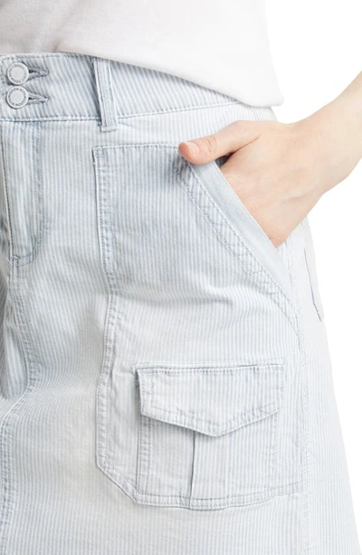 Wit & Wisdom 'ab'solution Stripe Patch Pocket Denim Skirt In Sky Blue