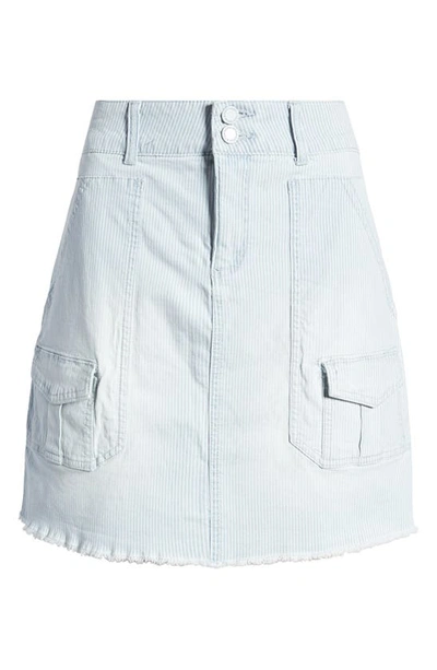Wit & Wisdom 'ab'solution Stripe Patch Pocket Denim Skirt In Sky Blue