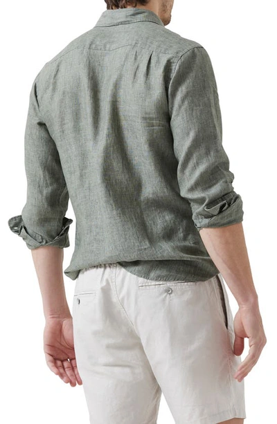 Shop Rodd & Gunn Seaford Linen Button-up Shirt In Olive