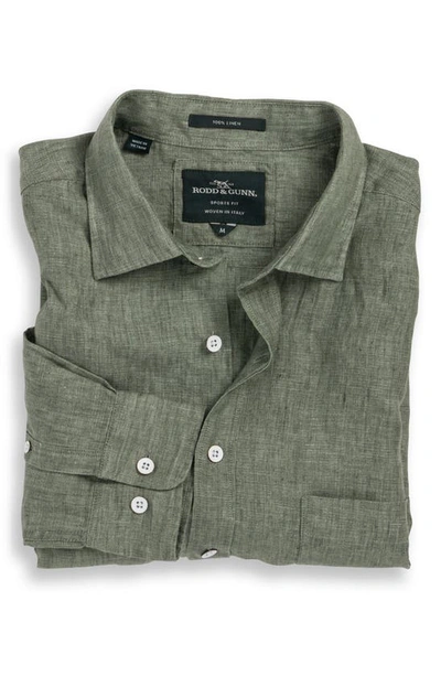 Shop Rodd & Gunn Seaford Linen Button-up Shirt In Olive