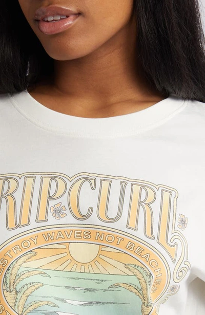 Shop Rip Curl Logo Graphic Cotton T-shirt In Bone