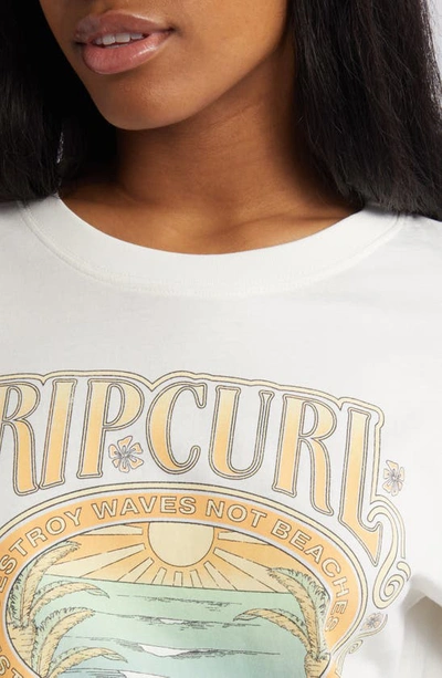 Rip Curl Logo Graphic Cotton T-shirt In Bone