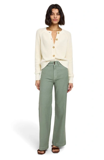 Shop Faherty Harbor Stretch Terry Wide Leg Pants In Coastal Sage