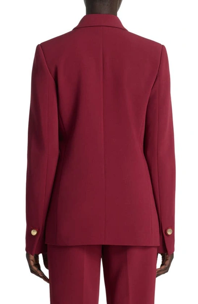 Shop St John Double Breasted Stretch Cady Blazer In Raspberry