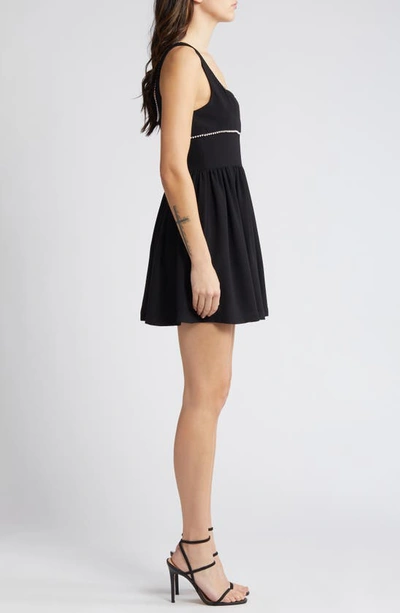 Shop Amanda Uprichard Bijou Beaded Fit & Flare Dress In Black