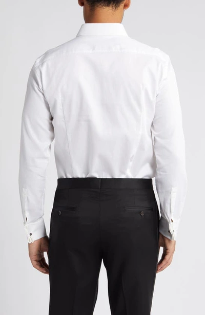 Hugo Boss Jasper Pique Slim Fit Tuxedo Shirt In White