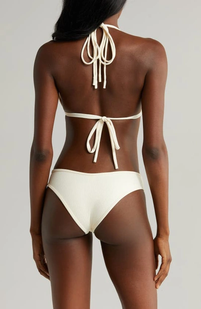 Shop Montce Euro Bow Bikini Top In Cream Rib