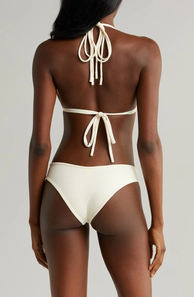 Montce Euro Rib Bikini Top In Cream Rib