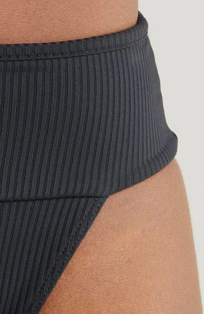Montce Tamarindo Rib High Cut Bikini Bottoms In Black