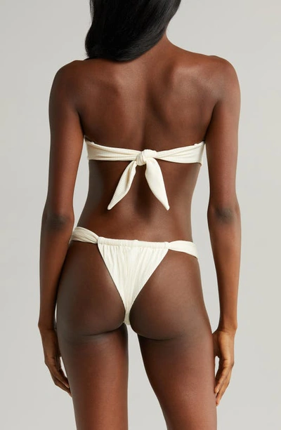 Montce X Elsa Hosk Sandra Pearl Bikini Bottom In Cream Rib