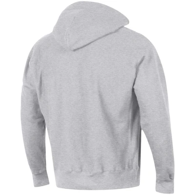 Shop Champion Heathered Gray Nc State Wolfpack Team Arch Reverse Weave Pullover Hoodie In Heather Gray