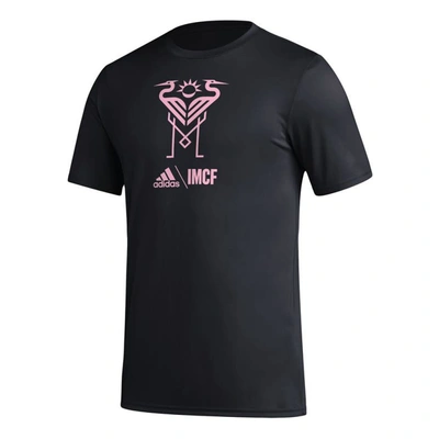 Shop Adidas Originals Adidas Black Inter Miami Cf Icon Aeroready T-shirt