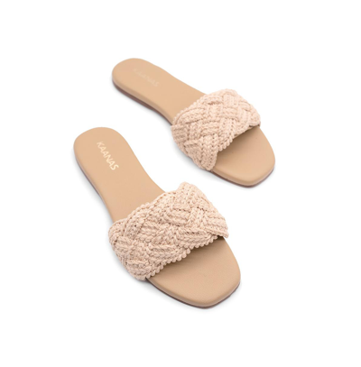 Shop Kaanas Women's Pansy Chunky Braided Slide In White