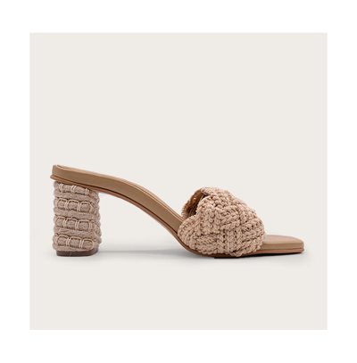Shop Kaanas Calliope Chunky Braided Yute-wrapped Heel In White