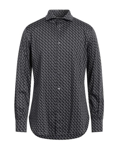 Shop Emporio Armani Man Shirt Black Size L Cotton, Elastane