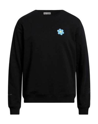 Shop Daniele Alessandrini Homme Man Sweatshirt Black Size Xxl Cotton, Polyester