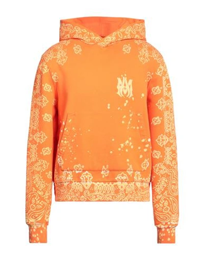 Shop Amiri Man Sweatshirt Orange Size L Cotton