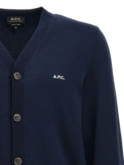 Shop A.p.c. Cotton Curtis Cardigan For In Navy