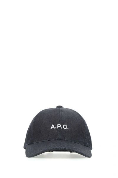 Shop Apc A.p.c. Logo Baseball Cap In Blue