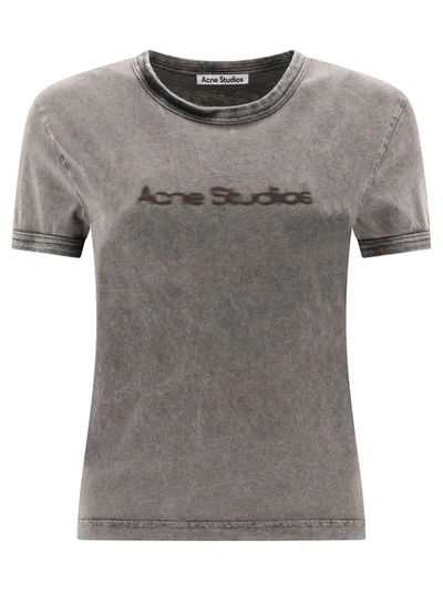 Shop Acne Studios Gray Cotton T-shirt In Grey