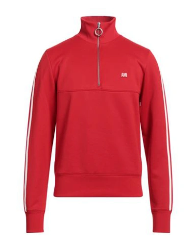 Ami Alexandre Mattiussi Man Sweatshirt Red Size S Polyamide, Cotton, Elastane In Red