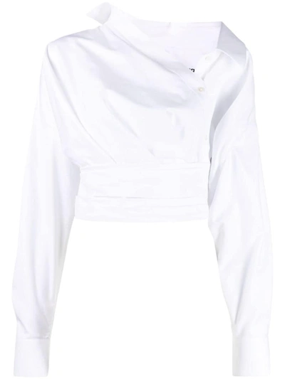 Shop Alexander Wang Cropped Wrapped Front Shirt Clothing In White