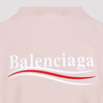 Shop Balenciaga Logo Large Fit T-shirt Tshirt In Pink & Purple